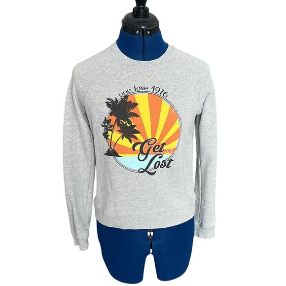 Rebecca Minkoff "Get Lost" Crewneck Sweatshirt Size XS Beach Vacation Comfort - Picture 1 of 8